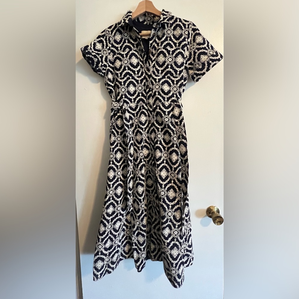 nwot sézane adele dress || marine with ecru embroidery - Picture 11 of 12